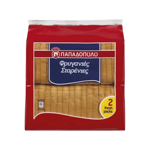 Zwieback Goldies Friganies (255g) Papadopoulou von Papadopoulos bei Araxxon  - Hochwertiges griechisches Produkt.   Zwieback Goldies Friganies (255g) Papadopoulou από Papadopoulos στο Araxxon  - Αυθεντικό ελληνικό προϊόν.